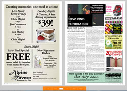 newspaper page flip interface